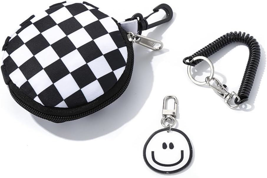 Coin Pouch Round Coin Purse Keychain Little Change Wallet Id Case Card Holder Wallet for Men Women Boys Girl Coin Bags Key Chain Gift