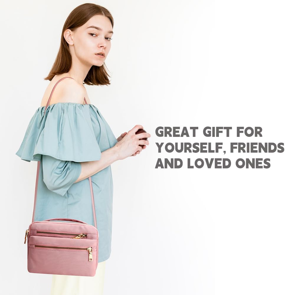 GAOHUI Cross Body Bag for Women, Multi Pocket Handbags & Shoulder Bags Waterproof Nylon Anti Theft Messenger Bag for Travel Shopping Appointment Daily