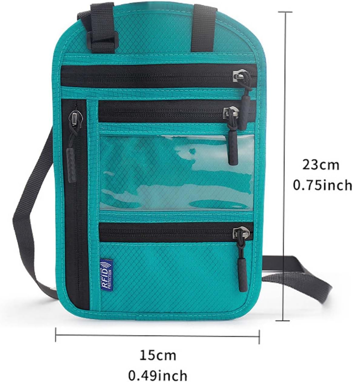 Travel Neck Wallet Passport Holder RFID Blocking Waterproof Passport Wallet Pouch Travel Document Holder Organiser Bag with Adjustable Neck Strap Men Women