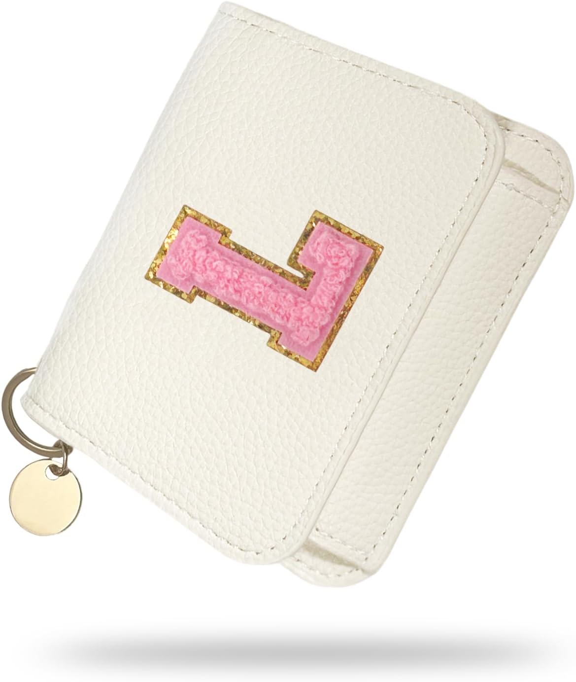 Girls Wallet, Initial Women's Wallets, White Small Wallet for Kids with 5 Card Slots Holder, Personalised Purses Gifts for Girls and Women, Birthday Gift, Christmas Gifts, Travelling Wallets Gift (L)