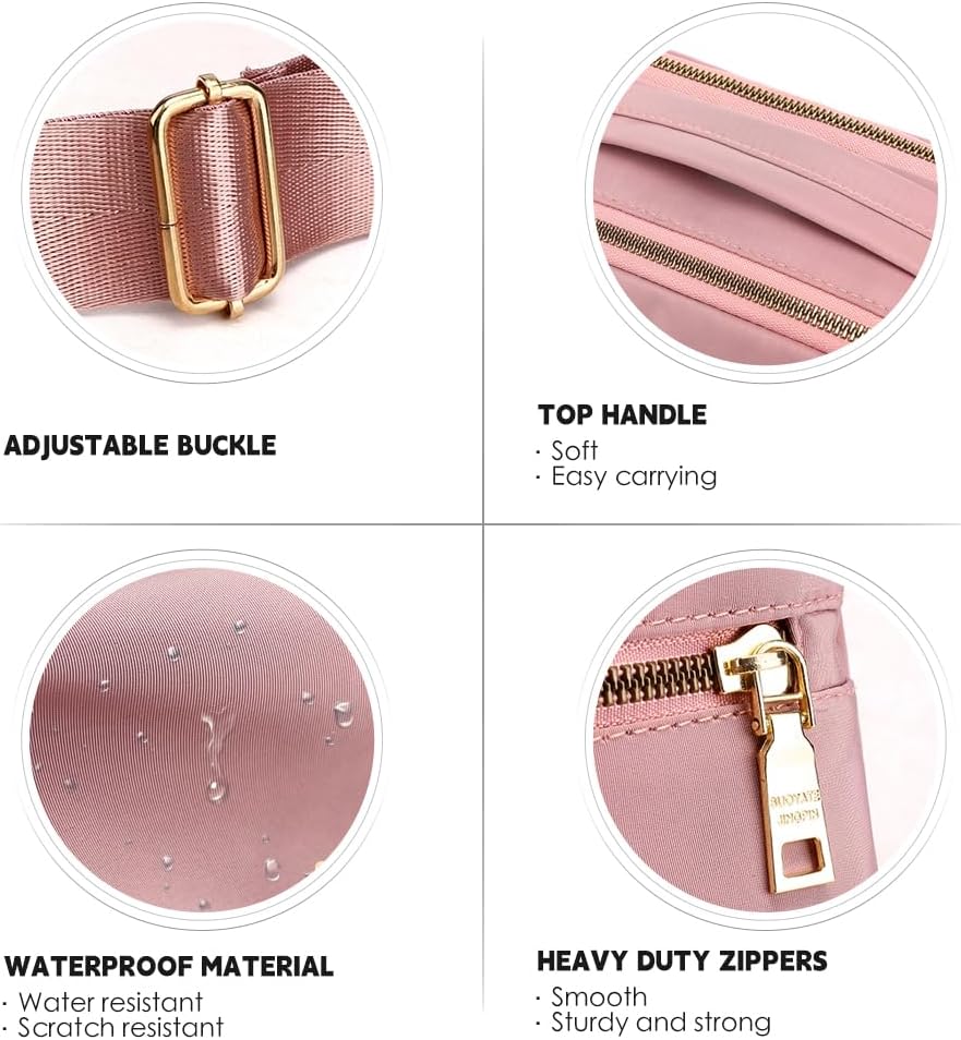 GAOHUI Cross Body Bag for Women, Multi Pocket Handbags & Shoulder Bags Waterproof Nylon Anti Theft Messenger Bag for Travel Shopping Appointment Daily