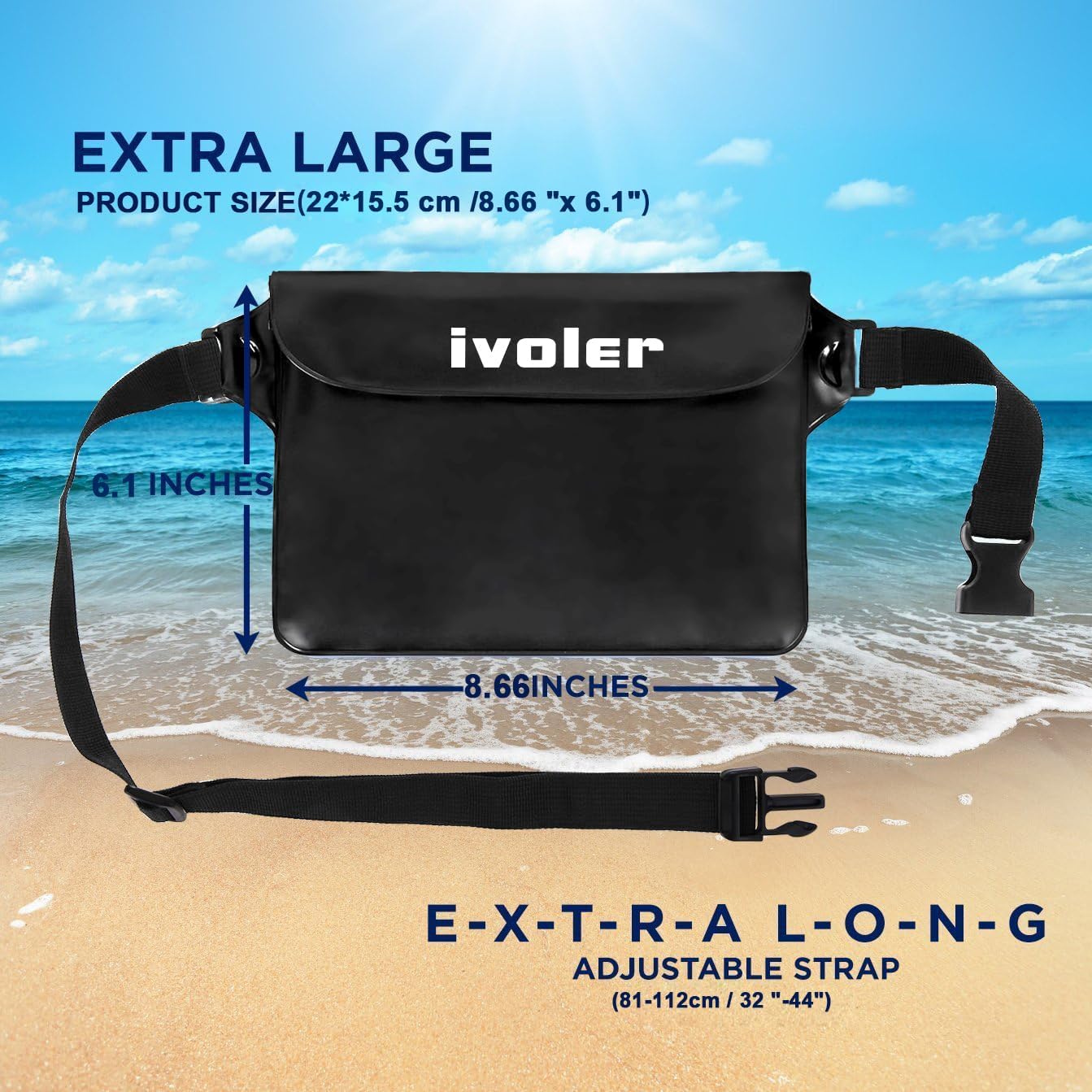 ivoler Pack of 2 Universal Waterproof Waist Bag with Waist Strap