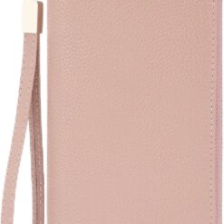 GOIACII Leather Women's Wallets, Large Capacity Long Ladies Purse Card Holder Purse for Women with RFID Blocking and Detachable Wrist Pink