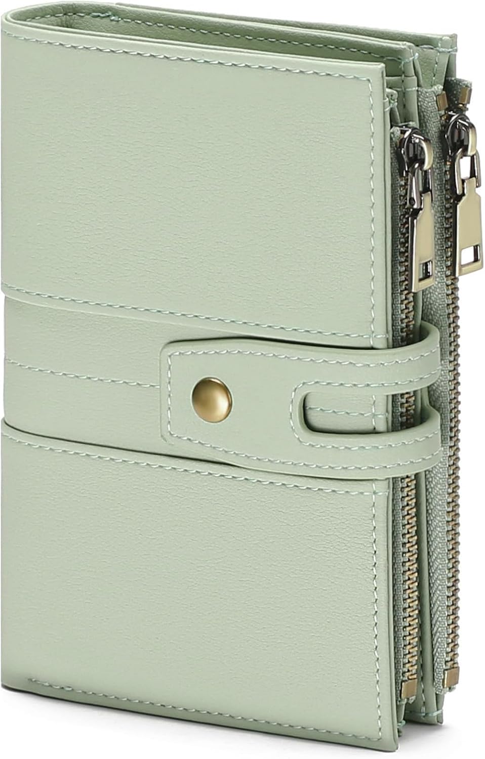 GAEKEAO Small Purses for Women RFID Blocking Leather Trifold Ladies Purses Credit Card Holder Case with ID Window