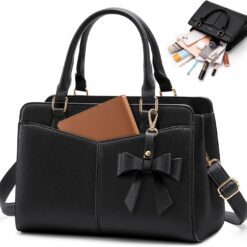 RAINSMORE Handbags for Women PU Leather Designer Handbags for Women Elegant Top Handle Shoulder Bag Tote Bag for Casual Travel