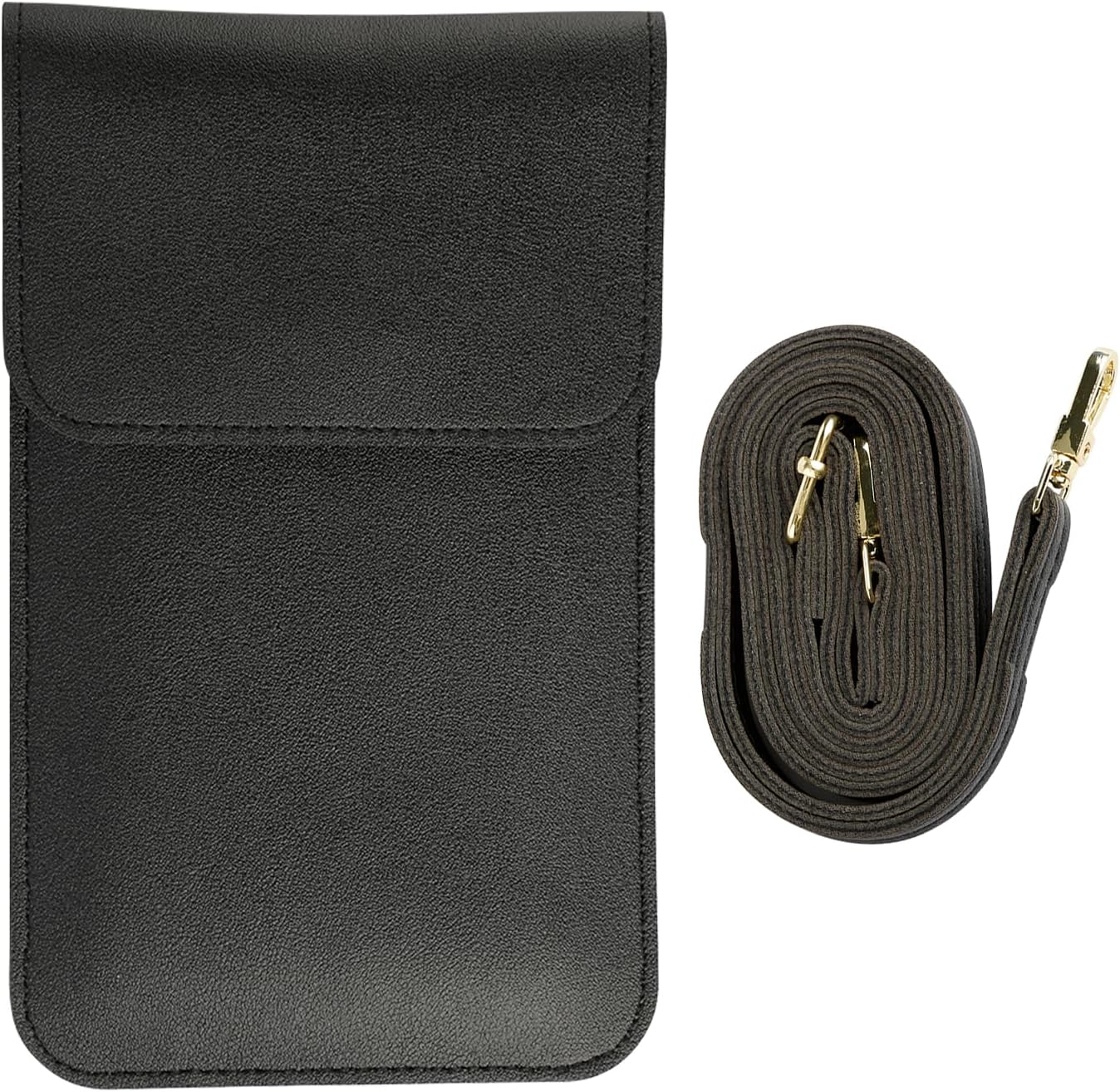 Crossbody Phone Bag,Multi Compartment Touchscreen Shoulder Bag,PU Leather Cellphone Purse Wallet with Adjustable Shoulder Strap for Mobile Phone Less 7 Inch (Black)