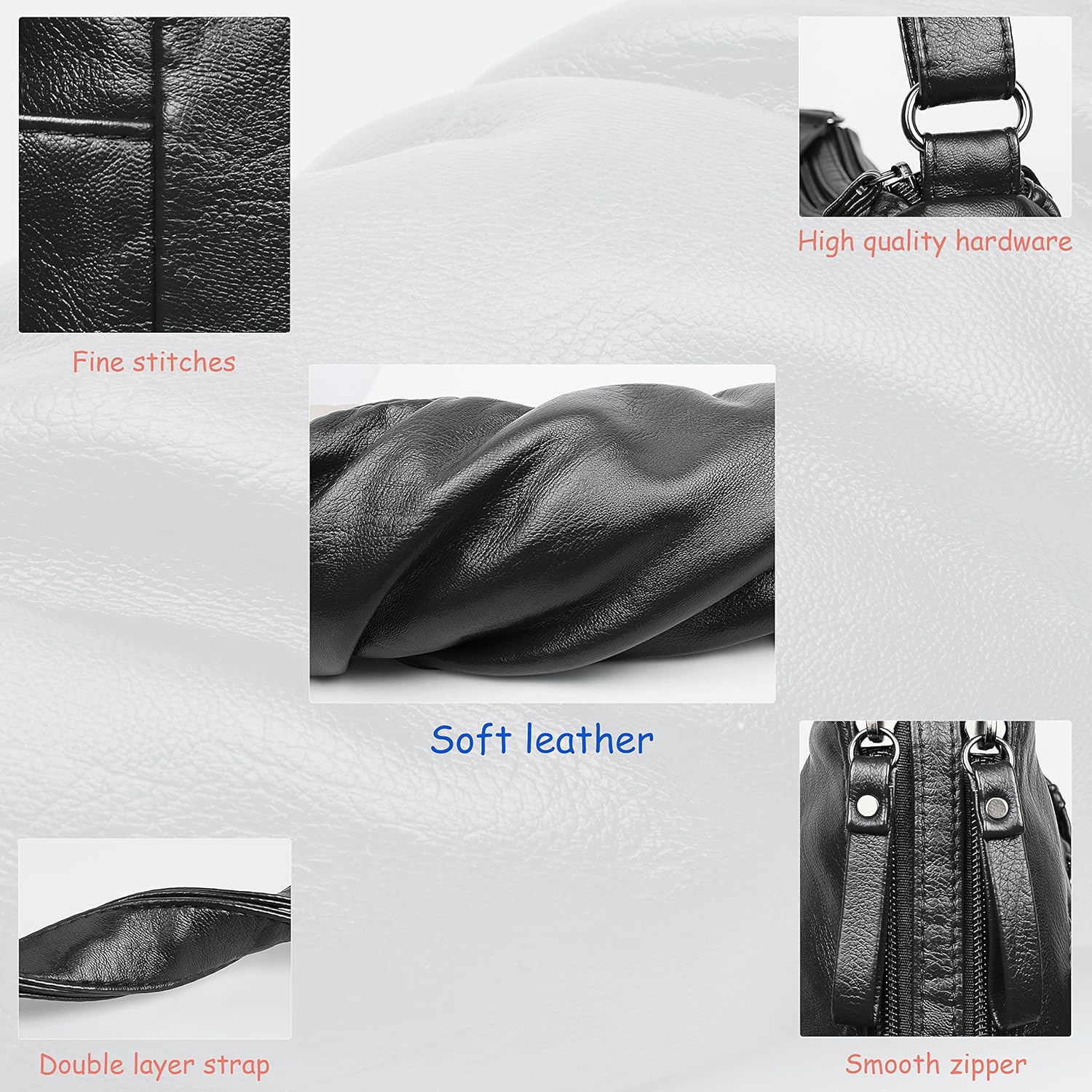 VOLGANIK ROCK Handbags for Women Shoulder bag for women Soft PU Leather Handbag Crossbody bag Multi Pockets Handbag shoulder bag Ladies handbags Travel Bag